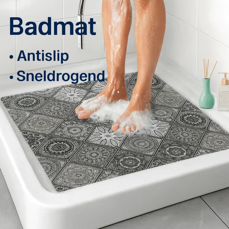 Antislip Snel Droog Badmat – Grijs