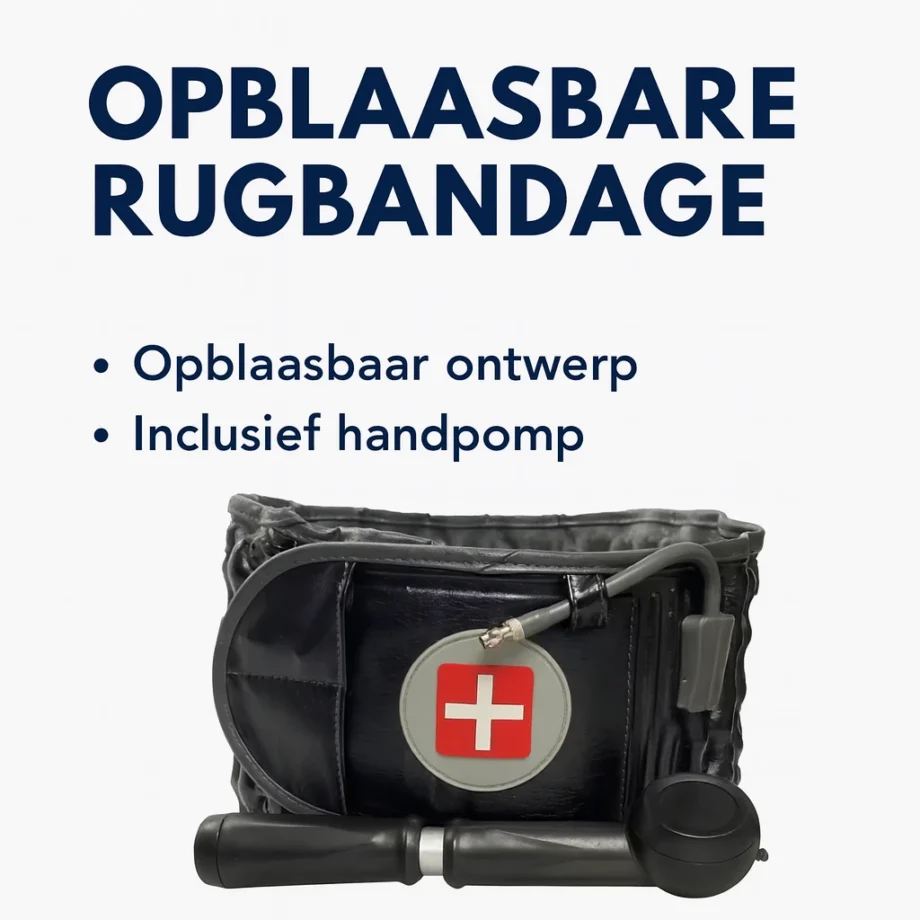 Opblaasbare Rugbandage – Verstelbare Lendensteun | Met Handpomp