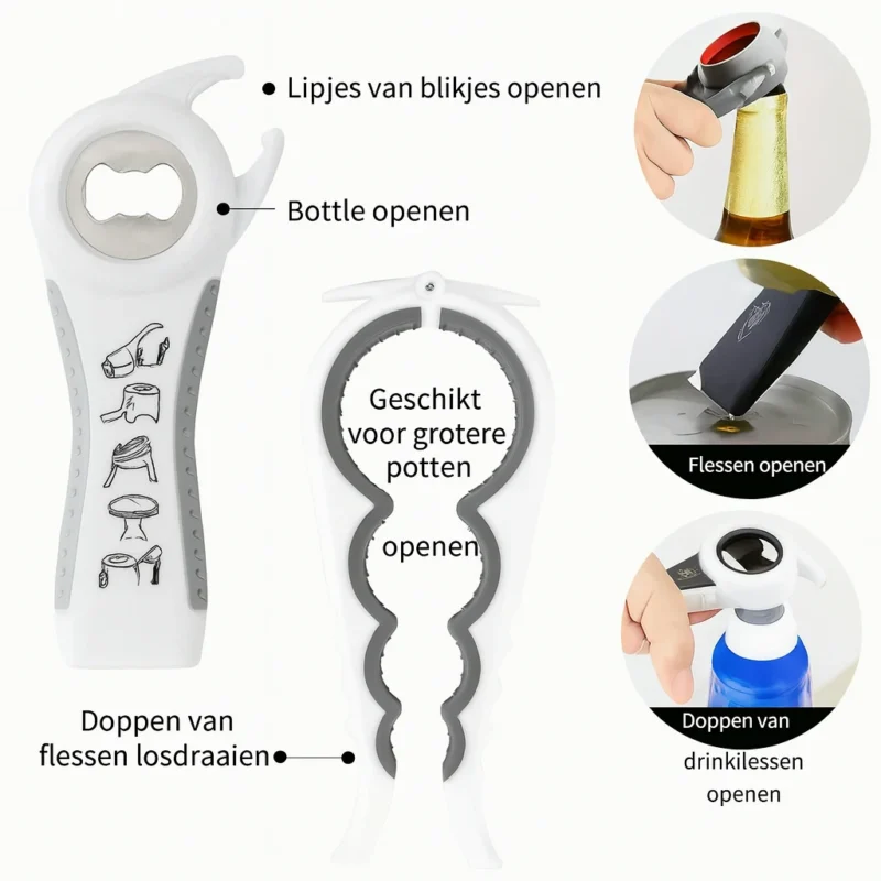 2-delige Multifunctionele Opener Set Wit