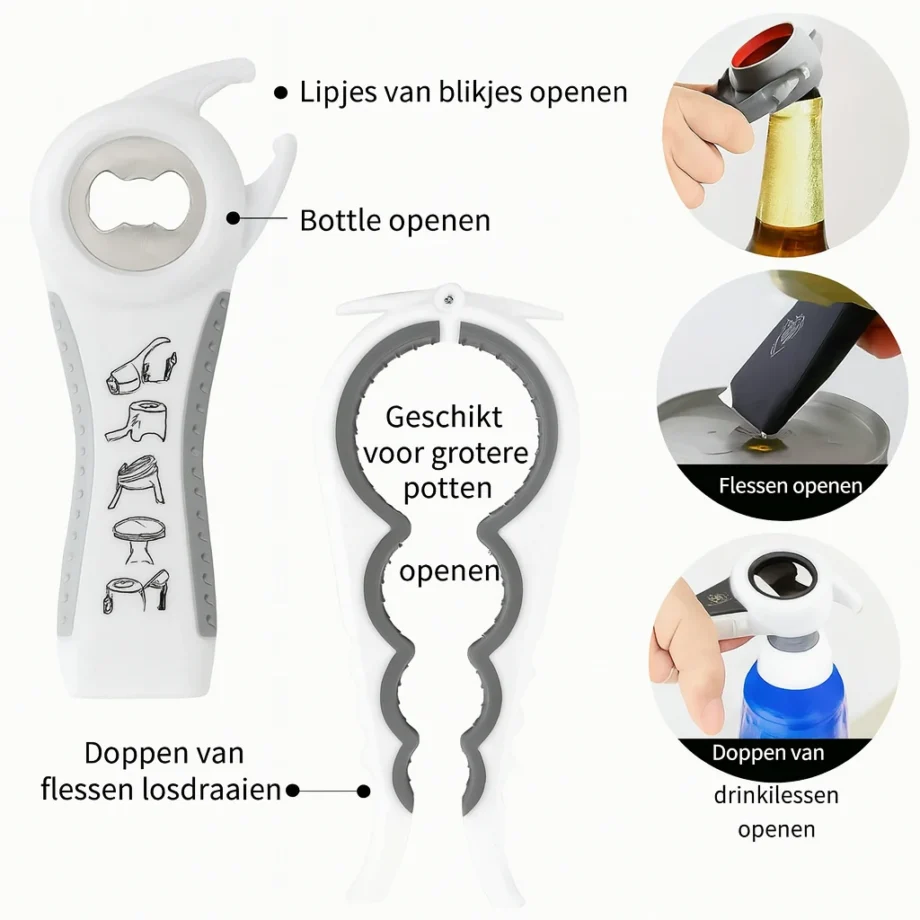 2-delige Multifunctionele Opener Set Wit