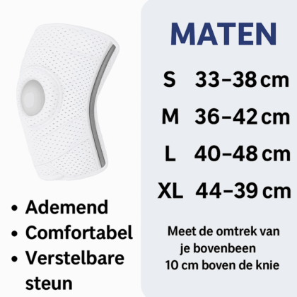 Kniebrace wit maattabel