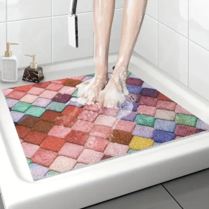 Antislip Badmat Rood – Rond & Vierkant