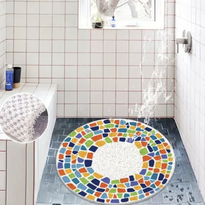 Antislip Badmat – Mozaïek Design – Rond & Vierkant