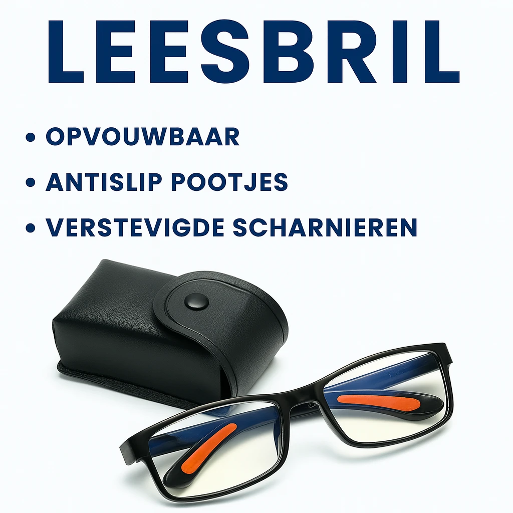 Opvouwbare Leesbril – Compact & Comfortabel met Anti-Slip Tempels