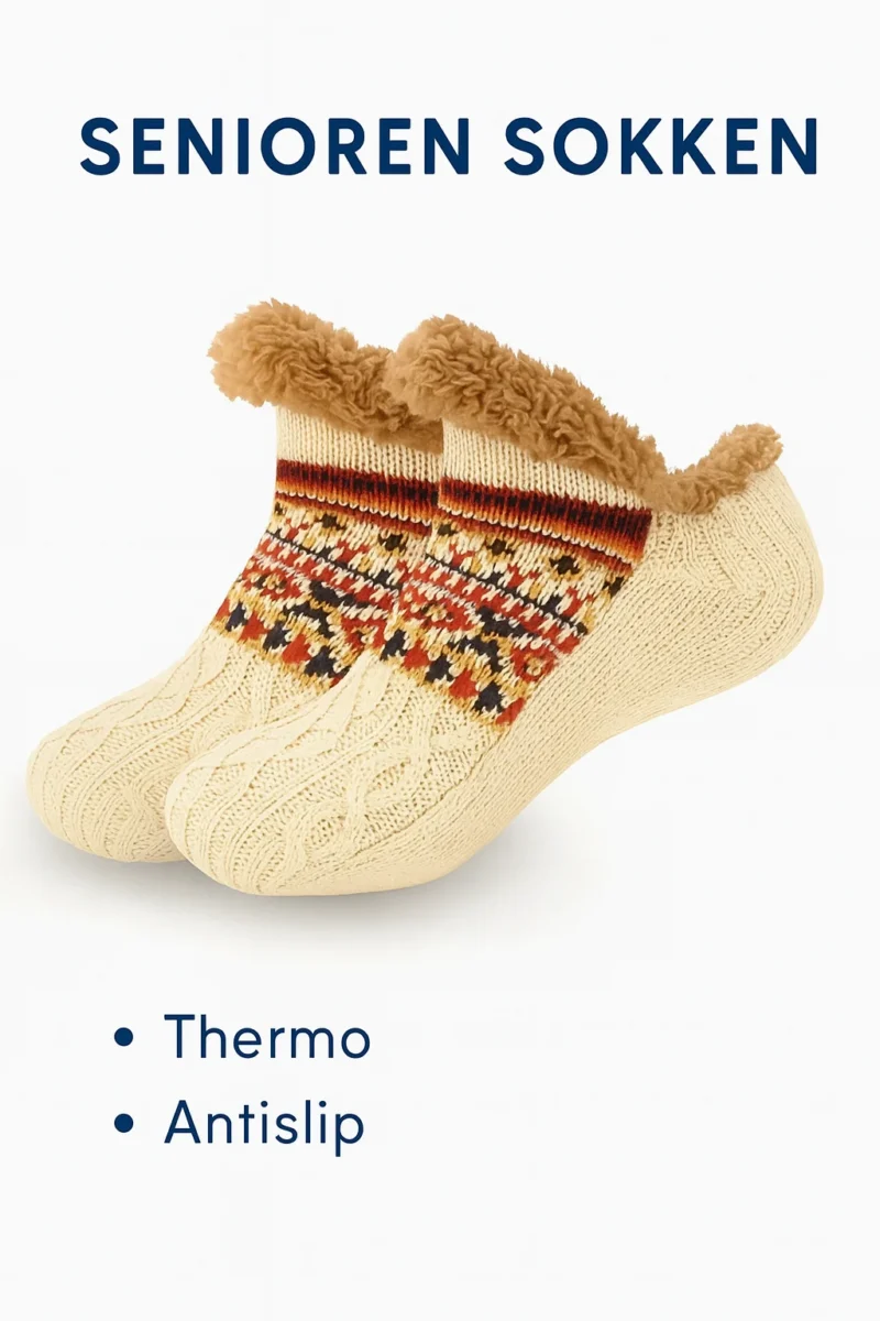 enioren Antislip Thermo Sokken - Beige - Warm, Comfortabel & Veilig
