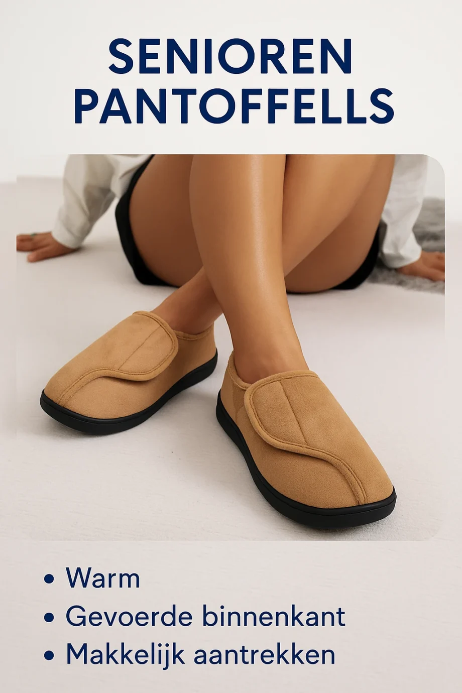 Senioren Pantoffels – Bruin | Warm, Comfortabel & Eenvoudig aan te trekken