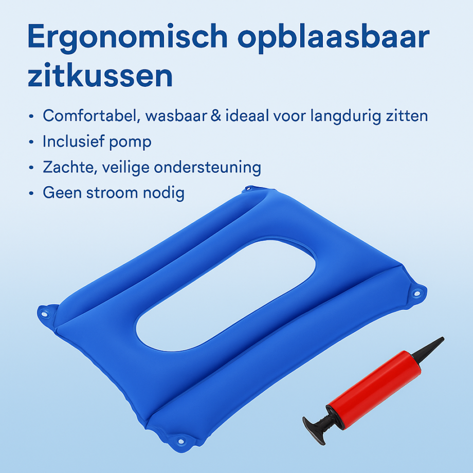 Ergonomisch Opblaasbaar Zitkussen - MijnZorgWinkel