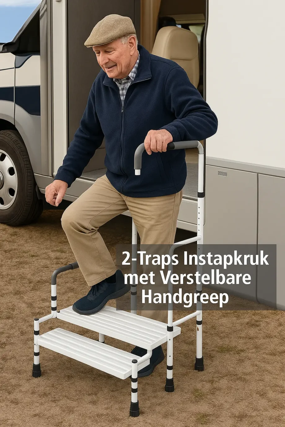 2-Traps Instapkruk met Verstelbare Handgreep - MijnZorgWinkel