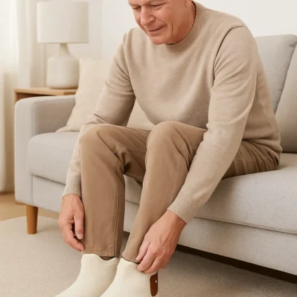 Senioren Warmte Huislaars - wit - afbeelding 2