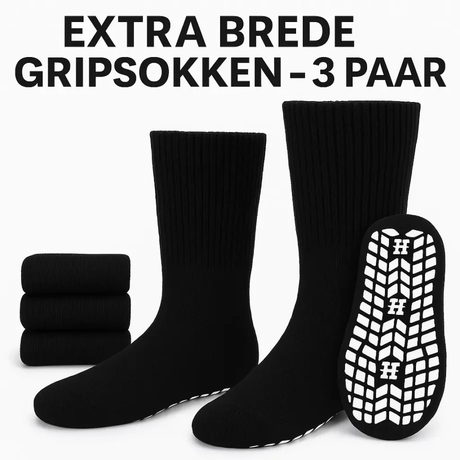 Extra Brede Gripsokken – 3 Paar - MijnZorgWinkel