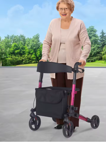Luxe Roze Rollator - MijnZorgWinkel