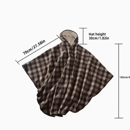 Warme Geruite Rolstoeldeken met Capuchon