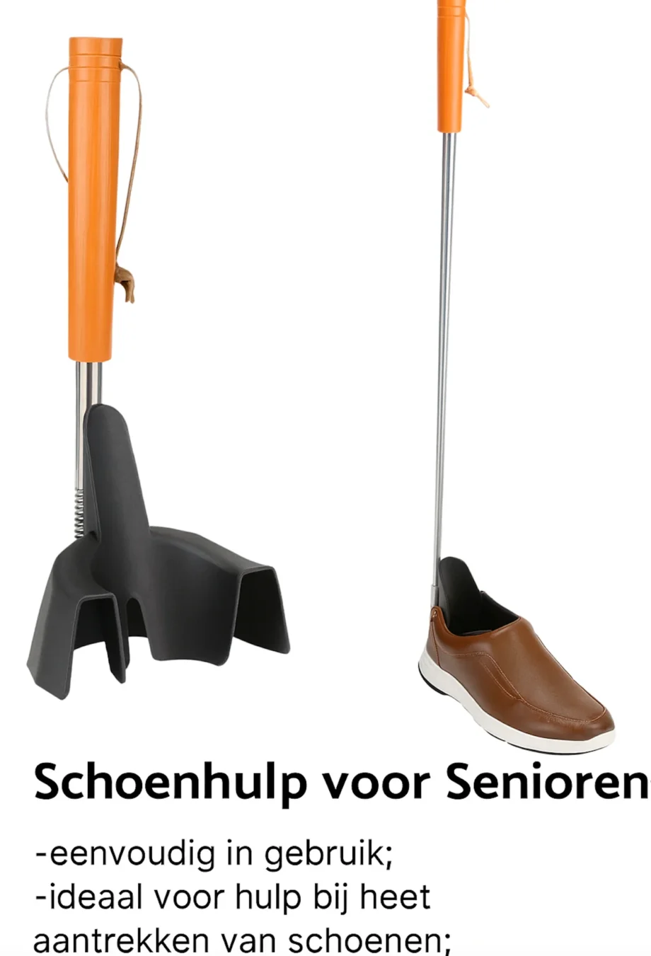 Zeer praktische hulp bij het aantrekken van schoenen