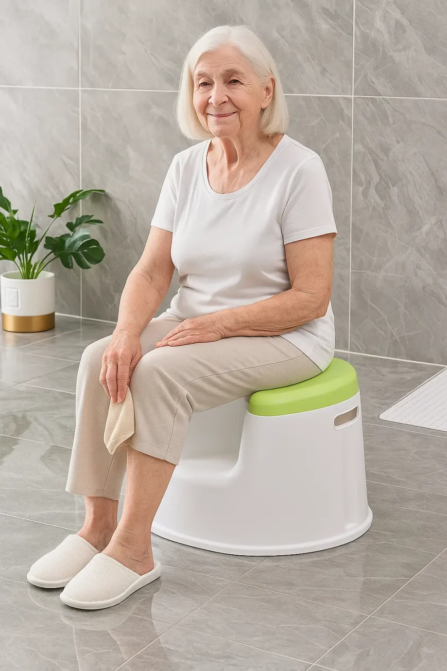 Dikke Badkamerstoel met Beensteun - MijnZorgWinkel