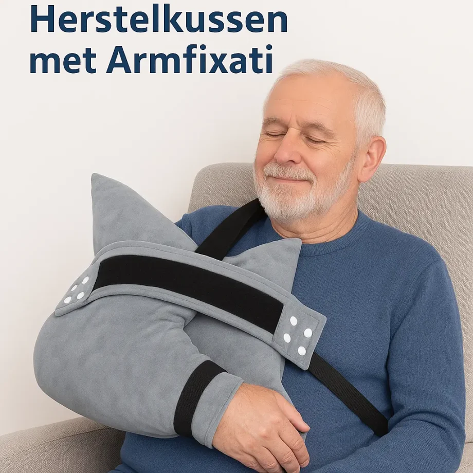 Schouderondersteunend Herstelkussen met Armfixatie - MijnZorgWinkel