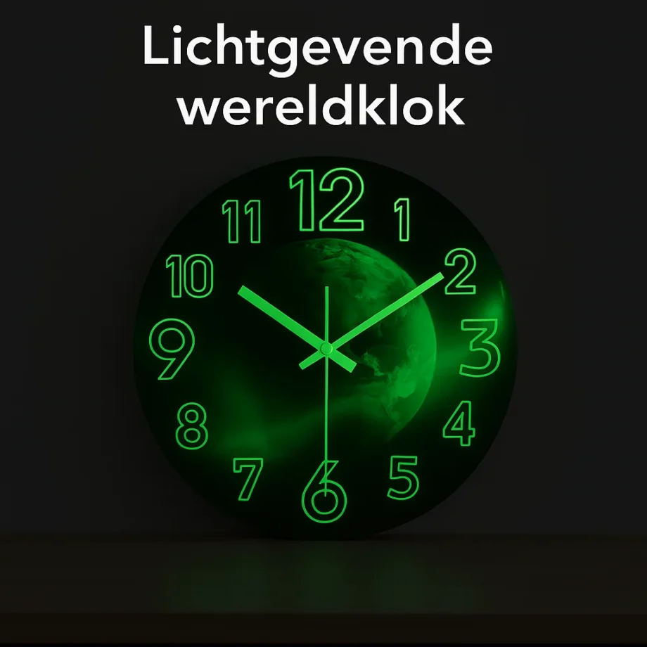 Lichtgevende wereldklok