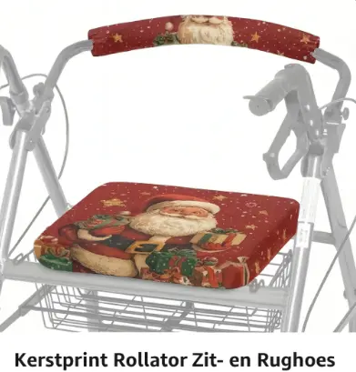 Kerstprint Rolator Zit- en Rughoes - MijnZorgWinkel