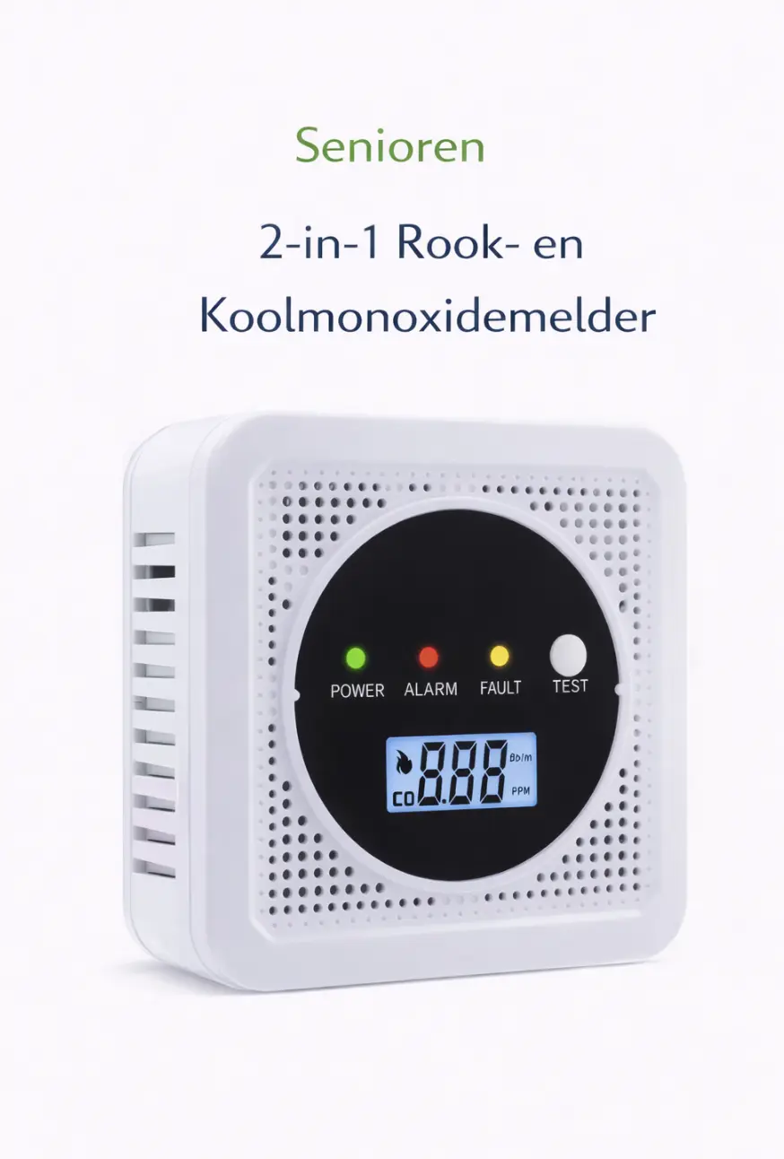 Senioren 2-in-1 Rook- en Koolmonoxidemelder met Display - MijnZorgWinkel
