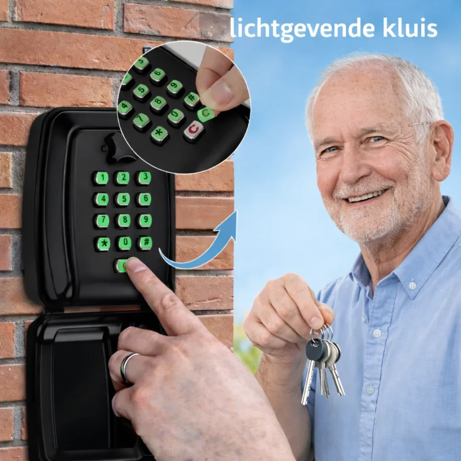 kluis met gloeiende toetsen voor senioren