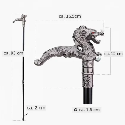 Wandelstok met drakenhoofd