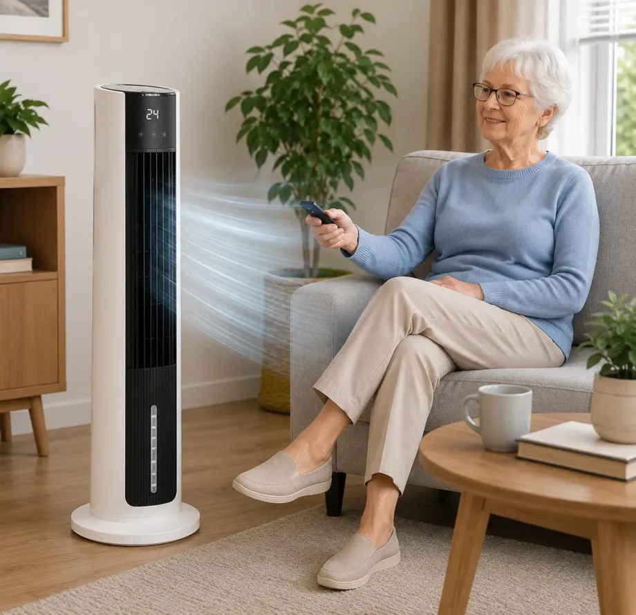 Senioren Staande Aircooler zonder Slang XL – luchtkoeler met waterverdamping