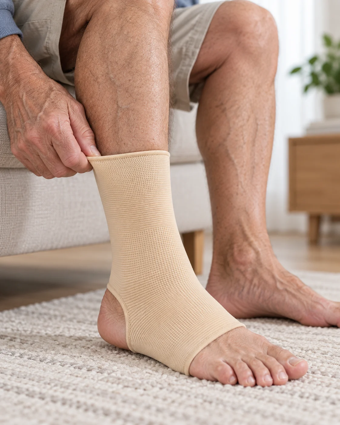 Compressiesok Enkel Beige