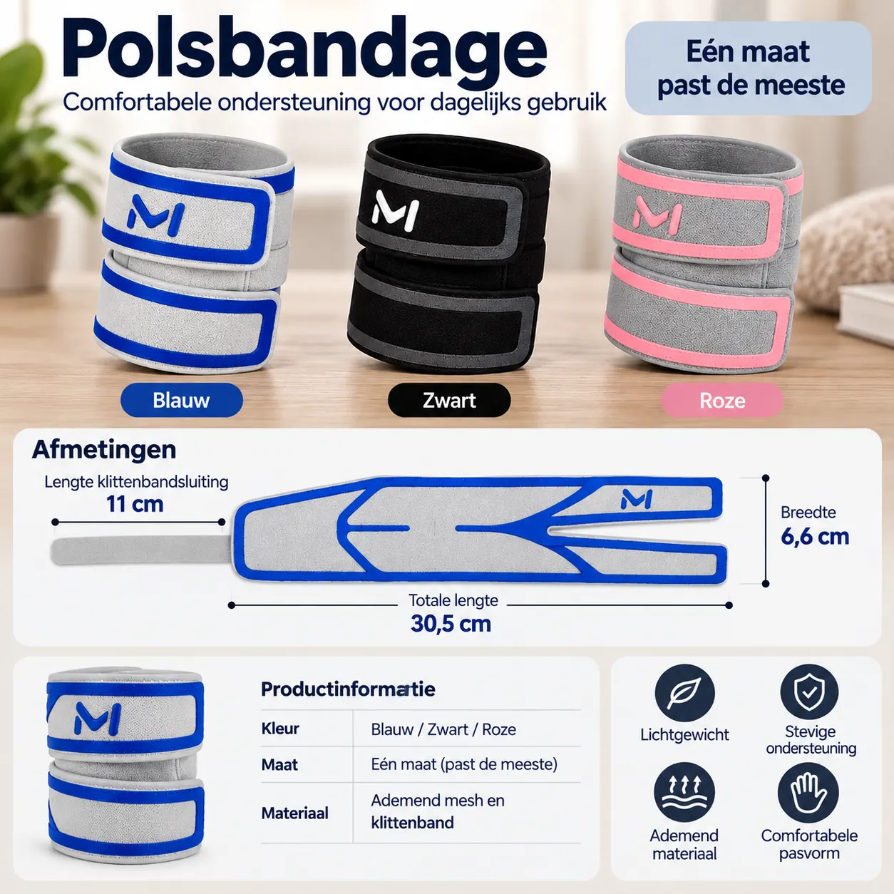 Polsbrace voor Senioren – Verstelbare Polsbandage