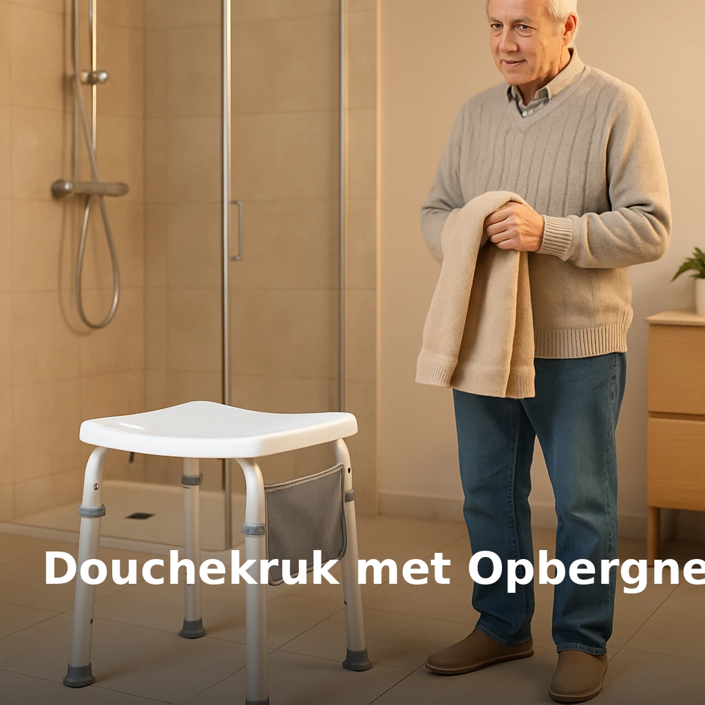 Douchekruk met Opbergnet in gebruik