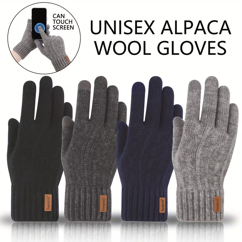 Warme Touchscreen Handschoenen van Alpaca Fleece - Afbeelding 3